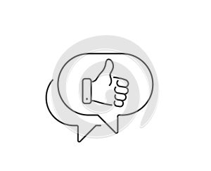 Like hand line icon. Thumbs up finger sign. Vector