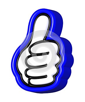 Like, Hand Thumb up blue 3D, Like icons, OK, Yes, Like emoji