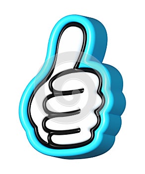 Like, Hand Thumb up light blue 3D, Like icons, OK, Yes, Like emoji