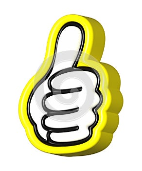 Like, Hand Thumb up yellow 3D, Like icons, OK, Yes, Like emoji