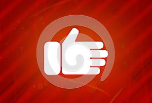 Like icon isolated on abstract red gradient magnificence background
