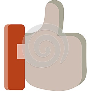 Like icon social media thumb up symbol on white