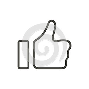 Like icon vector. Line thumb up symbol. photo