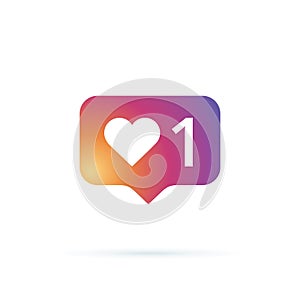 Like icon vector. Social media like vector icon. Instagram like notification. Notification Icon. Heart. Network icon