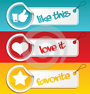 Like, Love and Favorite Tags. photo