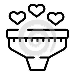 Like online funnel icon outline vector. Profit data