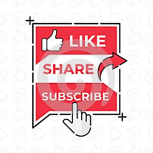Like, Share, Comment, Subscribe and share icon button vector illustration. Set of social media button or icon vector illustration