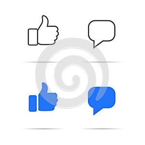 Like and share icon vector. Social media Facebook concept