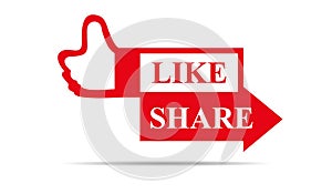 Like, Share and share icon button vector illustration.