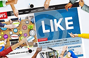 Like Share Social Media News Feed Concept