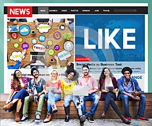 Like Share Social Media News Feed Concept