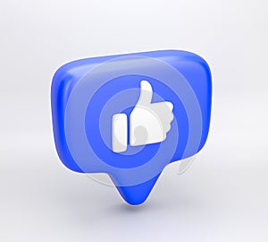 Like social media notification with thumb up icon