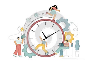 Like a squirrel in a wheel. Work under conditions of increased stress and pressure from the boss. Time management on the