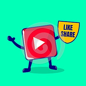 Like streaming cartoon. social media icon concept.