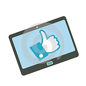 Like tablet flat icon