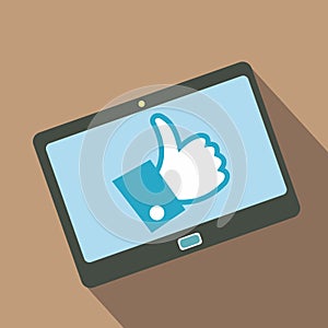 Like tablet flat icon