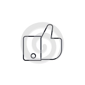 Like, thumb up thin line icon. Linear vector symbol