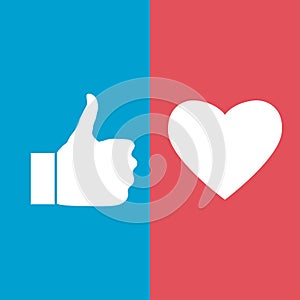 Like and thumb up. Web icon.