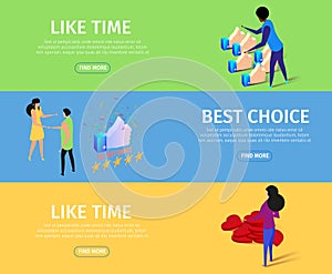 Like Time and Best Choice Horizontal Banner Set