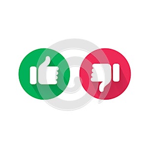 Like and unlike thumb up and down vector icons photo