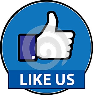 Like us facebook button vector