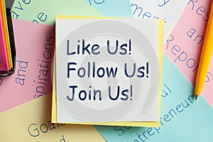 Like Us Follow Us Join Us