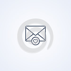 Liked email, vector best gray line icon