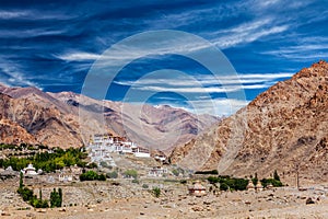 Likir Gompa Tibetan Buddhist monastery in Himalayas