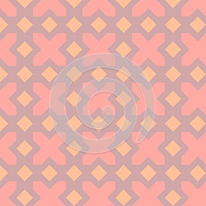 Lilac background with geometric figures in pink tones /