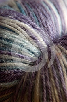 Lilac blue and white Hand dyed hank skein ball of yarn wool.