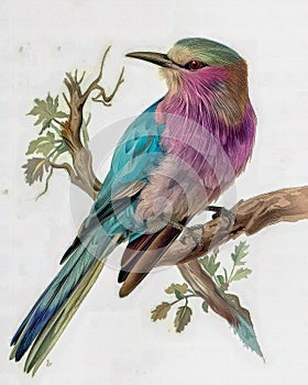 Lilac breasted roller watercolor