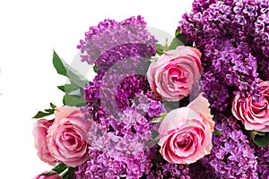 Lilac flowers with roses