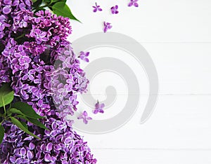 Lilac flowers on a table