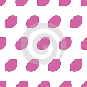 Lilac lips. Seamless vector pattern. Illustration on a white background. Texture background. Trendy for modern designs, fashions