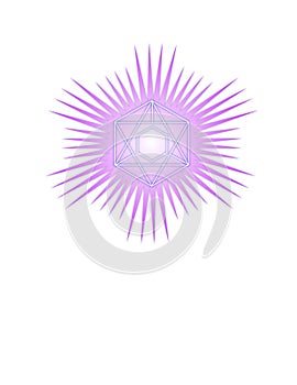 Lilac-pink Digital art sacred geometry star crystal