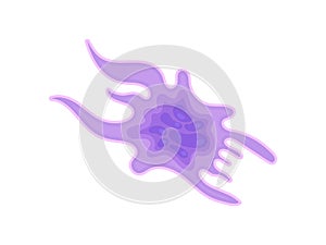 Lilac plankton with a wavy edge. Vector illustration on white background.