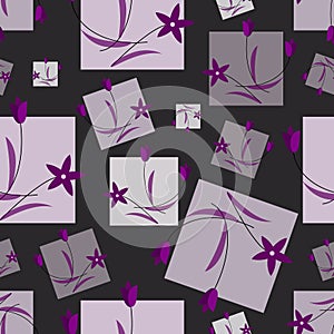 Lilac purple tulip. Vector background, geometric floral template. Design for website covers, textiles