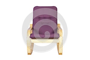 Lilac rocking-chair isolated on a white background