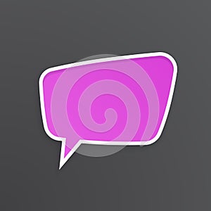 Lilac speech bubble for talk at trapezoidal shape