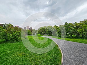 Lilac Square in Moscow in early spring