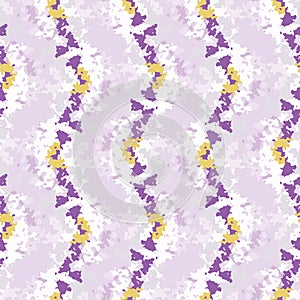 Lilac tie dye broken vertical wavy stripe background. Seamless pattern wax print bleached resist. Irregular striped dip dyed batik