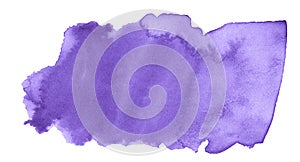 Lilac watercolor is a trend color, an isolated spot with divorces and borders.