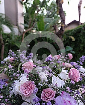 Lilac wedding centrepiece