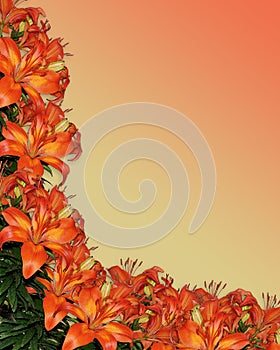 Lilies Watercolor orange floral