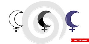 Lilith Symbol icon of 3 types color, black and white, outline. Isolated vector sign symbol photo