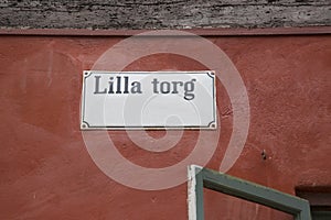 Lilla Torg Square Street Sign; Malmo