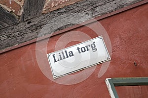 Lilla Torg Square Street Sign, Malmo