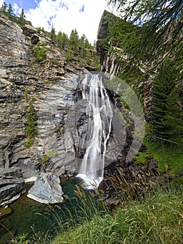Lillaz waterfall in the Gran Paradiso National Park