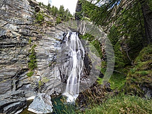 Lillaz waterfall in the Gran Paradiso National Park