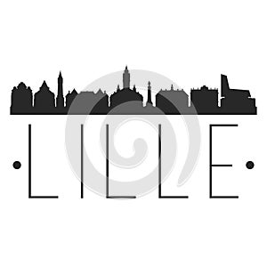 Lille France. City Skyline. Silhouette City. Design Vector. Famous Monuments.